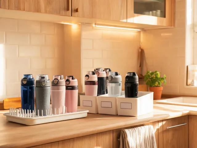 Organized Contigo bottle station after setup