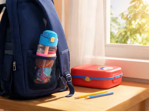 Student backpack with Contigo kids bottle